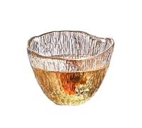 CYairong-22 Glass Cup Small Clear No Handle Glass Teacups, Glacier Texture Thickened Tea Tasting Cup, 3 Sizes Coffee Glasses Mugs(Small)
