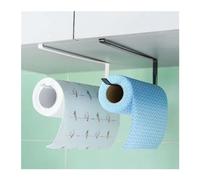 CYairong-22 Kitchen Paper Roll Holder Kitchen Paper Towel Rack, Perforation-free Cabinet Roll Paper Rack, Kitchen Paper Towel Wrap Rag Storage Rack Paper Roll Holder, Kitchen Gadget(White)