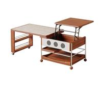 CYairong-22 Small Coffee Table Modular Wooden Coffee Table with Lift-Top & Rolling Storage Multi-Functional Small Tea Table