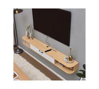 CYairong-22 TV Cabinet Minimalist Floating TV Stand Small Living Room and Bedroom Storage Rack with Cable Management Media Cabinet(Natural)