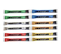 Cyalume SnapLight 6" Industrial Grade Glow Sticks, Multi-Color 12 Pack (Green, White, Red, Orange, Yellow, Blue) Light Sticks