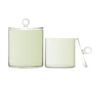 Cyan Blue Gradient Clear Plastic Makeup Organizer Storage with lid Pantry Essentials Decorative Storage Bins for Floss Picks,Paper Clips,2 Pack