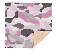Cyan Camouflage Large Solid Baby Play Mat Indoor and Outdoor Waterproof Baby Entertainment Activities Mat for Toddlers, 127cm x 127cm