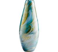 Cyan Design Small Chalcedony Vase Vases & Planters, Blue Gold Swirl