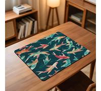 Cyan Fish Pattern Desk Mat Washable Table Protector Waterproof Table Cover Protector Desk Placemats Heat Resistant Non-Slip Desks Cover for Desktop, Coffee Dining Tables 60x50cm