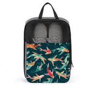 Cyan Fish Pattern Shoe Bag Shoe Bags for Travel Waterproof Shoe Bag Shoes Storage Organizer with Zipper & Handle Sneaker Bag Shoe Pouch, style, One Size, Shoe Bags for Travel