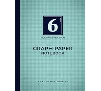 Cyan Graph Paper Notebook | 6 Squares Per Inch: Provides Extra Detail for Technical Work | Modern Cyan Theme | 110 Pages | 8.5 x 11 Inches
