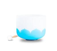 Cyan Lotus Flower On White Background, Crystal Yoga Singing Bowl, 7-12 Inches, Handmade, Meditation Prop, Relieves Fatigue And Anxiety, Suitable For Beginners And Profess,12 Inches