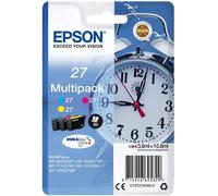 Cyan, Magenta & Yellow Genuine Epson Ink Cartridges Alarm Clock Epson 27 Ser