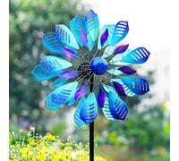 Cyan Oasis Wind Spinners for Yard and Garden, 84" Wind Spinners Outdoor Metal Extra Large, Wind Sculptures & Spinners with Stake, Yard Art Garden Decor Gift for Family