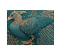 Cyan Peacock Horizontal Wooden Puzzle 500 Pcs Develop Hands-on Skills for Relax and Parent-Child Interaction