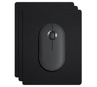 Cyanbone Small Mouse Pad 3 Pack, Mini Mouse Pads for Wireless Mouse and Laptop Computer, Portable Mousepad with Non-Slip Rubber Base & Waterproof Surface - Black -5.5 x 7 in