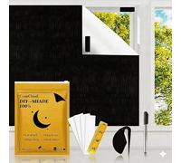 CyanCloud 200 * 145cm Temporary Blackout Blinds 100% 420D Black out Material Blackout Blinds Stick On, Cut To Size Lightweight Blackout Window Blinds for Bedroom Nursery Travel Car