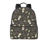 CyanLit Angels And Flowers Pattern Lightweight Backpack Sports School Back Pack For Work Hiking Gym Travel