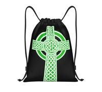 CyanLit Celtic Cross St Patrick'S Day Drawstring Backpack Gym Sackpack Sports Bag