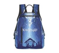 CyanLit Christian Christmas Nativity Scene O Holy Night Lightweight Backpack for Women Men for Work Hiking Travel