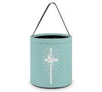 CyanLit Christian Cross Jesus Halloween Bucket Trick Or Treat Bags Candy Bucket Tote Bag for Festive Party Decoration