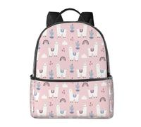 CyanLit Cute Llama Alpaca With Cactus Lightweight Backpack Sports School Back Pack For Work Hiking Gym Travel
