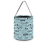 CyanLit Faith Hope Love Christian Halloween Bucket Trick Or Treat Bags Candy Bucket Tote Bag for Festive Party Decoration