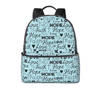 CyanLit Faith Hope Love Christian Lightweight Backpack Sports School Back Pack For Work Hiking Gym Travel