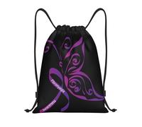CyanLit Fibromyalgia Awareness Drawstring Backpack Gym Sackpack Sports Bag