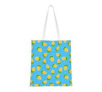 CyanLit Fresh Ripe Corn Cobs Pattern Canvas Tote Bag Reusable Shoulder Totes For Shopping, Gym,Travel, Work