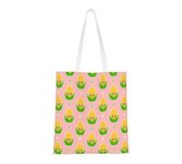 CyanLit Fresh Ripe Corn Cobs Pattern Canvas Tote Bag Reusable Shoulder Totes For Shopping, Gym,Travel, Work