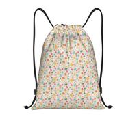 CyanLit Happy Easter Rabbit Pattern Drawstring Backpack Gym Sackpack Sports Bag