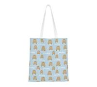 CyanLit Happy Groundhog Day Canvas Tote Bag Reusable Shoulder Totes For Shopping, Gym,Travel, Work