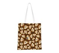 CyanLit Happy Groundhog Day Canvas Tote Bag Reusable Shoulder Totes For Shopping, Gym,Travel, Work
