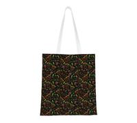 CyanLit Happy Kwanzaa African Heritage Holiday Canvas Tote Bag Reusable Shoulder Totes For Shopping, Gym,Travel, Work