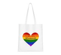 CyanLit He Him His Pride Flag Canvas Tote Bag Reusable Shoulder Totes For Shopping, Gym,Travel, Work