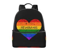 CyanLit He Him His Pride Flag Lightweight Backpack Sports School Back Pack For Work Hiking Gym Travel