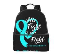 CyanLit His Fight Is Our Fight Ptsd Awareness Lightweight Backpack Sports School Back Pack For Work Hiking Gym Travel