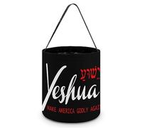 CyanLit Jesus Make America Godly Again Halloween Bucket Trick Or Treat Bags Candy Bucket Tote Bag for Festive Party Decoration
