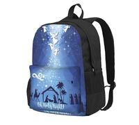CyanLit Jesus Nativity Oh Holy Christian Christmas Nativity Scene O Holy Night Backpack for Women Men Hiking Travel Backpack