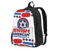 CyanLit Jewish American Heritage Month Backpack for Women Men Work Hiking Gym Picnic Travel Backpack