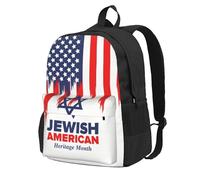 CyanLit Jewish American Heritage Month Backpack for Women Men Work Hiking Gym Picnic Travel Backpack