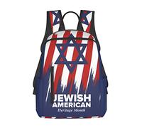 CyanLit Jewish American Heritage Month Lightweight Backpack for Women Men for Work Hiking Gym Picnic Travel