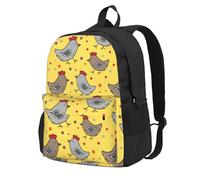 CyanLit Little Yellow Chicken with Floral Pattern Backpack for Women Men Work Hiking Gym Picnic Travel Backpack