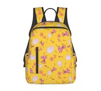 CyanLit Little Yellow Chicken with Floral Pattern Lightweight Backpack for Women Men for Work Hiking Gym Picnic Travel