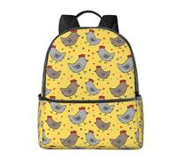 CyanLit Little Yellow Chicken With Floral Pattern Lightweight Backpack Sports School Back Pack For Work Hiking Gym Travel