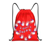 CyanLit Martin Luther King Day 2023 Drawstring Backpack Gym Sackpack Sports Bag