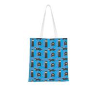 CyanLit Otters Pattern Canvas Tote Bag Reusable Shoulder Totes For Shopping, Gym,Travel, Work