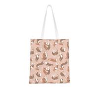 CyanLit Otters Pattern Canvas Tote Bag Reusable Shoulder Totes For Shopping, Gym,Travel, Work
