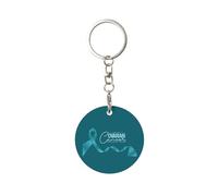 CyanLit Ovarian Cancer Awareness Month Keychain Charms Round Metal Keychains With Key Ring Clips Key