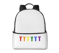 CyanLit Pride Flag Colorful Characters From Diverse Cultures Lightweight Backpack Sports School Back Pack For Work Hiking Gym Travel