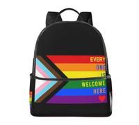 CyanLit Progress Pride Flag Rainbow Gay Lesbian Transgender Bisexual Lgbtq Flag Lightweight Backpack Sports School Back Pack For Work Hiking Gym Travel