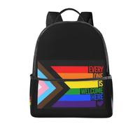 CyanLit Progress Pride Flag Rainbow Gay Lesbian Transgender Bisexual Lgbtq Lightweight Backpack Sports School Back Pack For Work Hiking Gym Travel