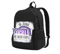 CyanLit Rainbow June We Wear Purple Elder Abuse Prevention Awareness Backpack for Women Men Work Hiking Gym Picnic Travel Backpack